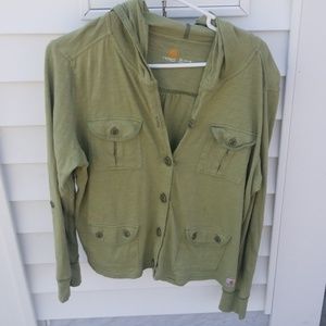 Button up light weight hoodie